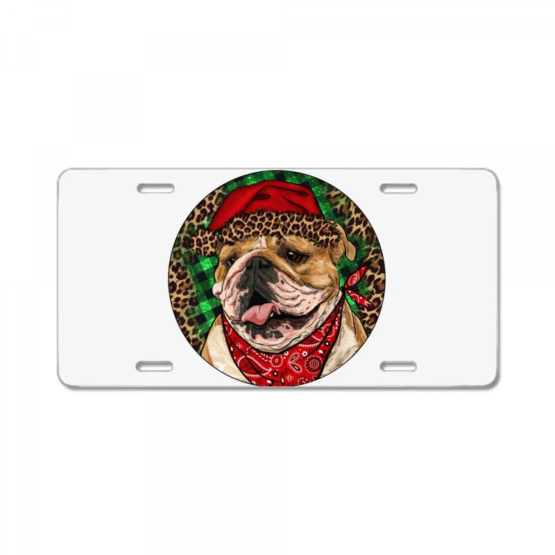 Christmas English Bulldog License Plate 3 Christmas English Bulldog License Plate