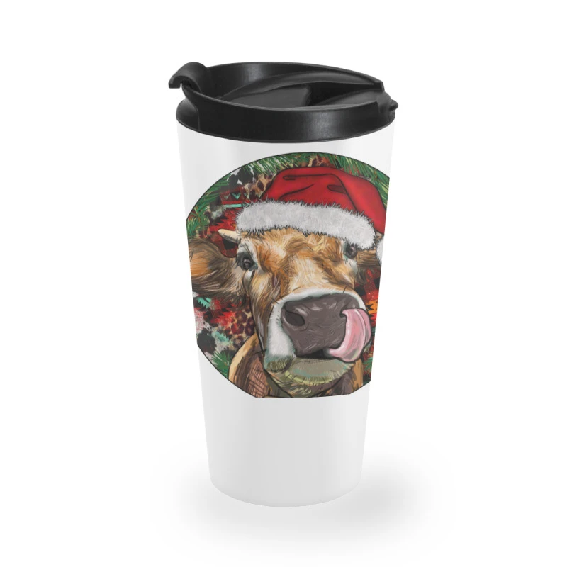 Hereford Cow Christmas Travel Mug 3 Hereford Cow Christmas Travel Mug
