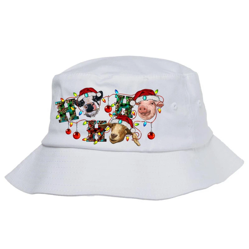 Hohoho Christmas Cows Bucket Hat 3 Hohoho Christmas Cows Bucket Hat