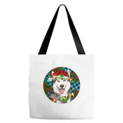 Christmas Husky Tote Bags