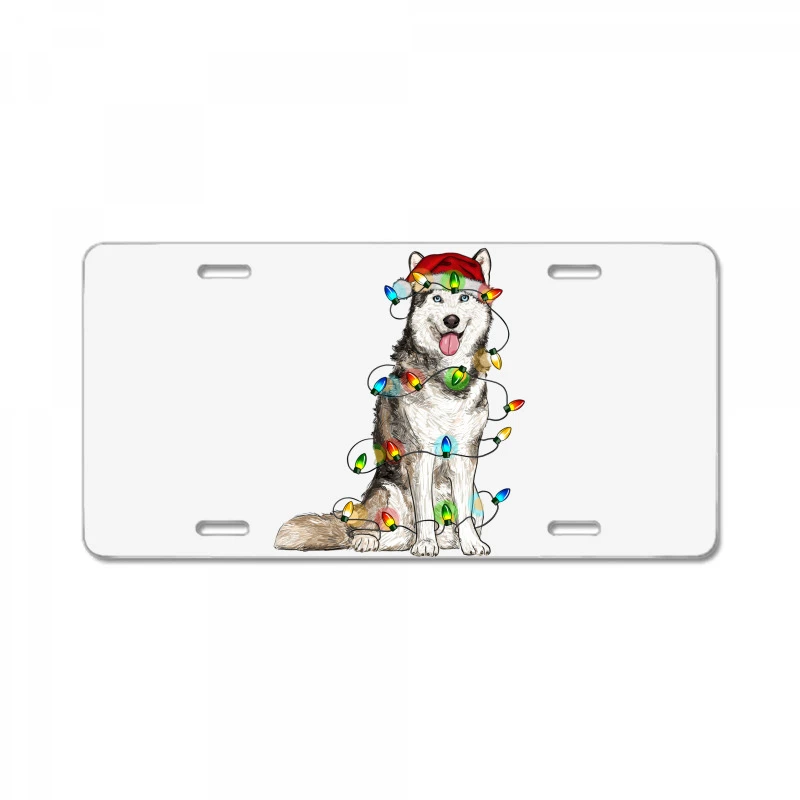 Husky Christmas Lights License Plate 3 Husky Christmas Lights License Plate