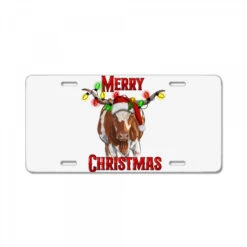 Merry Christmas Longhorn Cow License Plate