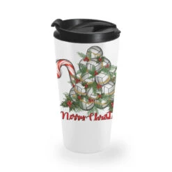 Merry Christmas Volleyball Travel Mug