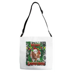 Western Merry Christmas Longhorn Cow Adjustable Strap Totes