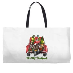 Merry Christmas Farm Truck With Baby Cow Weekender Totes