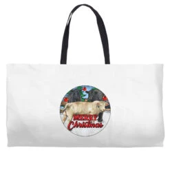 Merry Christmas Charolais Bull Weekender Totes