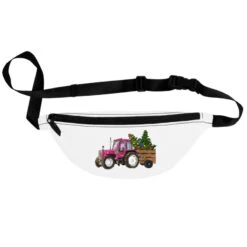 Pink Christmas Farm Tractor Fanny Pack