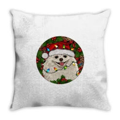 Christmas Pomeranian Throw Pillow