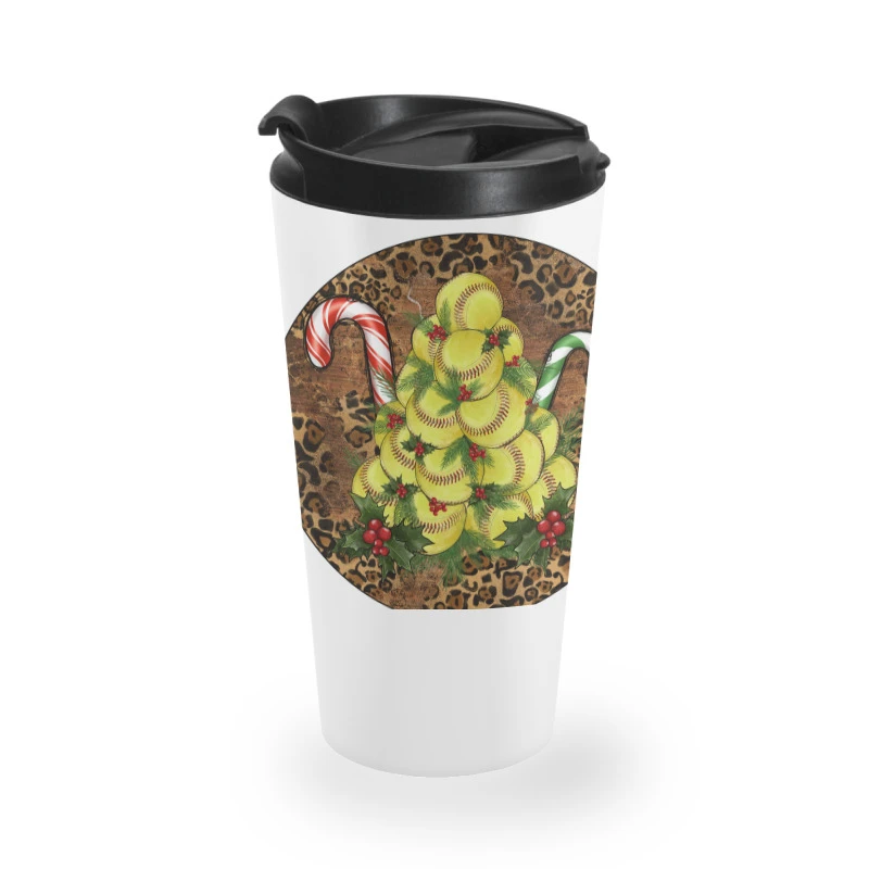 Softball Leopard Christmas Travel Mug 3 Softball Leopard Christmas Travel Mug