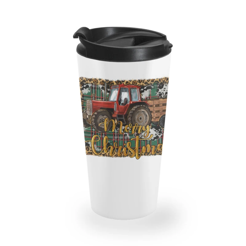 Merry Christmas Farm Tractor Travel Mug 3 Merry Christmas Farm Tractor Travel Mug