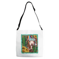 Western Christmas Cow Adjustable Strap Totes