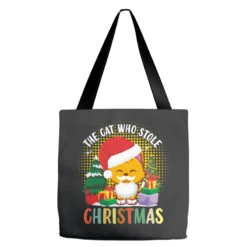 The Cat Who Stole Christmas Tote Bags