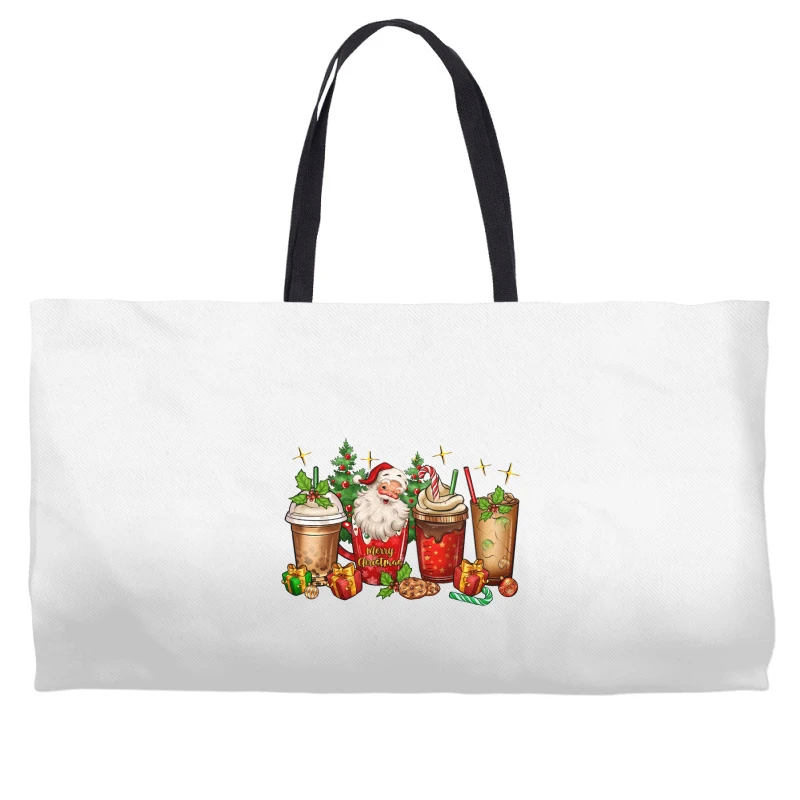 Christmas Santa Coffee Cups Weekender Totes 3 Christmas Santa Coffee Cups Weekender Totes