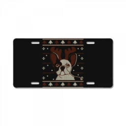 Ugly Christmas French Bulldog Puppy With Reindeer License Plate