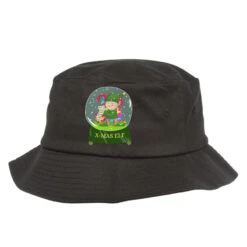 Snow Globe Believe Elf Xmas Funny Christmas Elf Gi Bucket Hat
