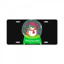 Snow Globe Funny Xmas Snowman Snowflakes Christmas License Plate