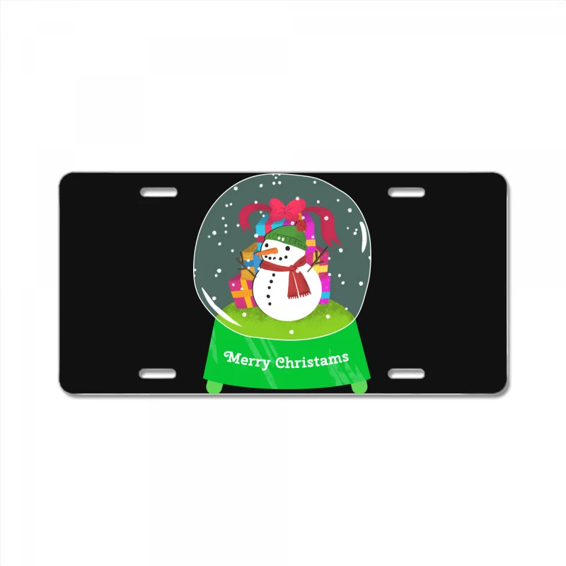 Snow Globe Funny Xmas Snowman Snowflakes Christmas License Plate 3 Snow Globe Funny Xmas Snowman Snowflakes Christmas License Plate