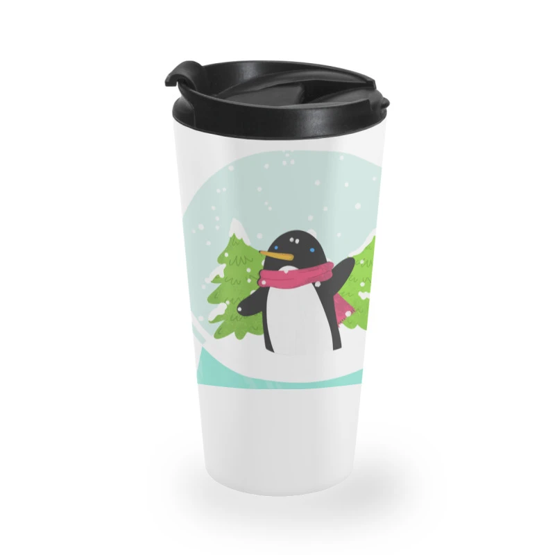 Snow Globe Penguin Christmas Tree Believe Xmas Gif Travel Mug 3 Snow Globe Penguin Christmas Tree Believe Xmas Gif Travel Mug