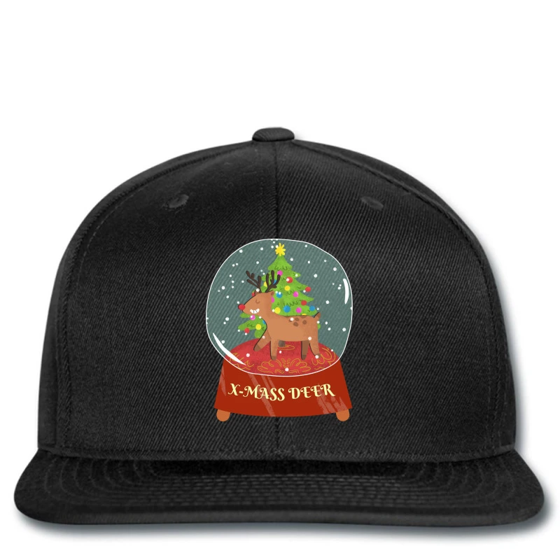 Snow Globe Reindeer Christmas Tree Believe Rudolph Printed Hat 3 Snow Globe Reindeer Christmas Tree Believe Rudolph Printed Hat
