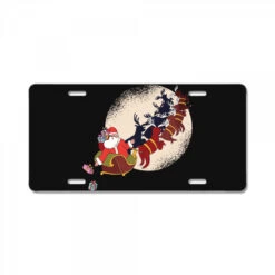 Santa Riding Reindeers Funny Christmas Xmas Matchi License Plate