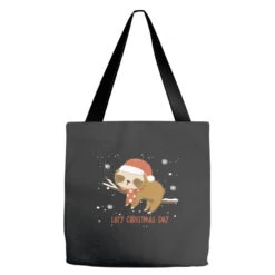 Santa Sloth Christmas Merry Slothmas Snowflake Tote Bags