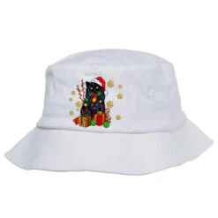 Black Cat Meowy Christmas Bucket Hat