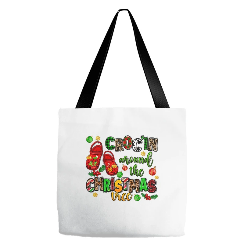 Croc'in Around The Christmas Tree Tote Bags 3 Croc'in Around The Christmas Tree Tote Bags