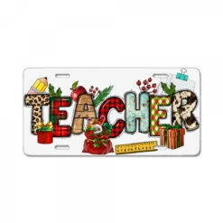 Christmas Teacher License Plate