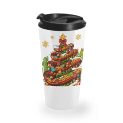 Christmas Feliz Navidad Sombrero Tree Travel Mug