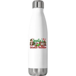 Santa's Favorite Science Teacher Christmas Stainless Steel Water Bottle