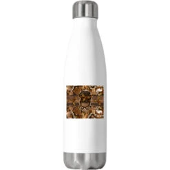 Afro Messy Bun Melanin Christmas Stainless Steel Water Bottle
