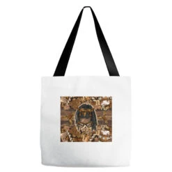 Afro Messy Bun Locs Ponytail Melanin Christmas Tote Bags