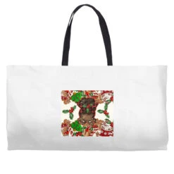 Afro Messy Bun Christmas Weekender Totes