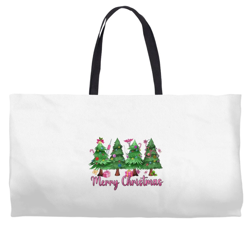 Merry Christmas Nurse Trees Weekender Totes 3 Merry Christmas Nurse Trees Weekender Totes