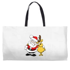 Santa Reindeer Christmas Weekender Totes