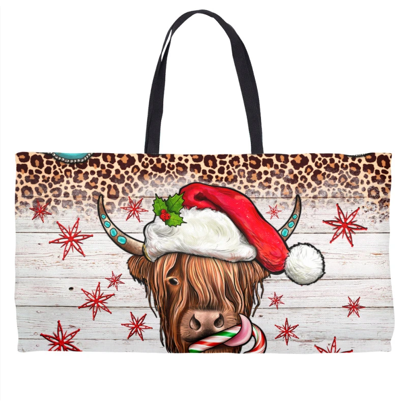 Merry Christmas Cow Weekender Totes 4 Merry Christmas Cow Weekender Totes - Image 2