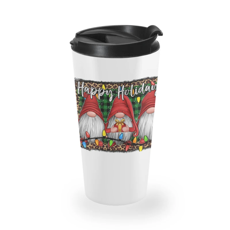 Happy Holidays Gnomes Christmas Travel Mug 4 Happy Holidays Gnomes Christmas Travel Mug - Image 2