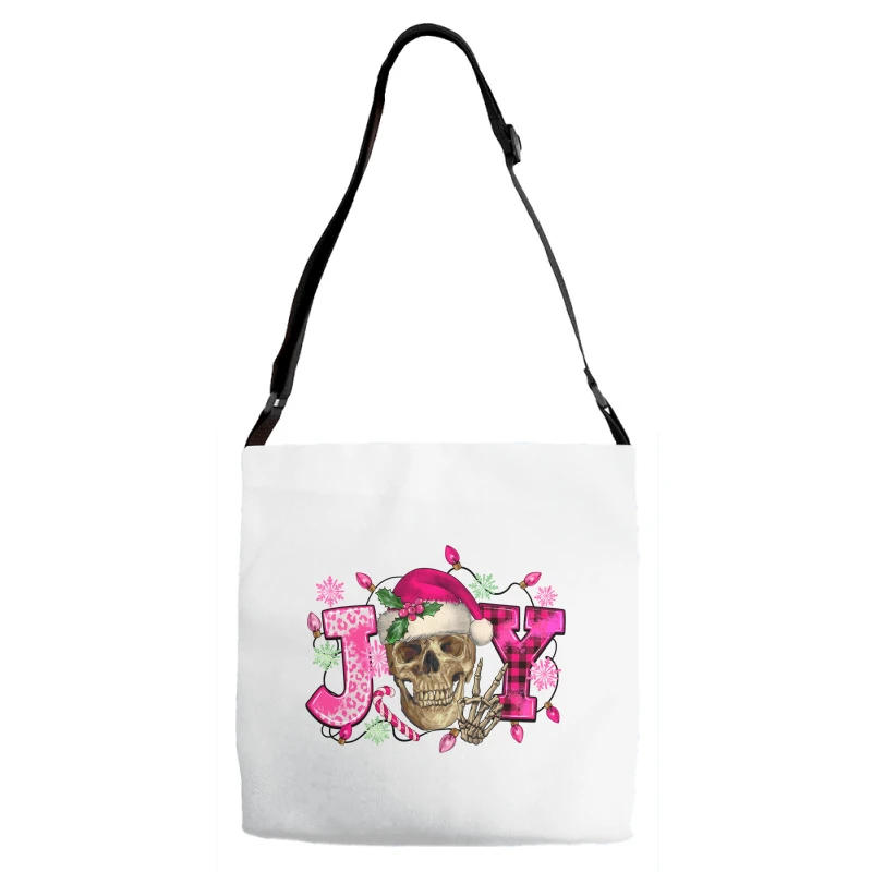 Pink Christmas Joy Skeleton Adjustable Strap Totes 4 Pink Christmas Joy Skeleton Adjustable Strap Totes - Image 2
