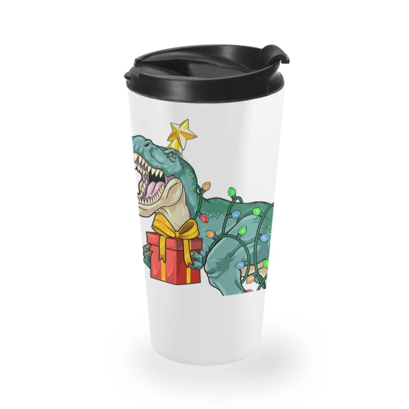 Christmas Dinosaur Fa Ra Ra Rawr Cute Boys Kids Tr Travel Mug 4 Christmas Dinosaur Fa Ra Ra Rawr Cute Boys Kids Tr Travel Mug - Image 2