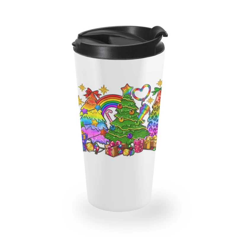 Pride Christmas Tree Travel Mug 4 Pride Christmas Tree Travel Mug - Image 2
