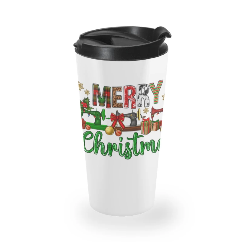 Merry Christmas Sewing Machine Travel Mug 4 Merry Christmas Sewing Machine Travel Mug - Image 2