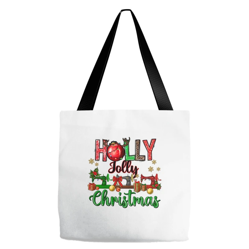 Holly Jolly Christmas Sewing Machines Tote Bags 4 Holly Jolly Christmas Sewing Machines Tote Bags - Image 2