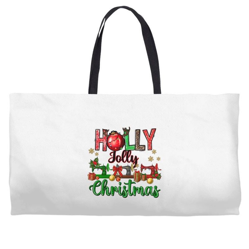 Holly Jolly Christmas Sewing Machines Weekender Totes 4 Holly Jolly Christmas Sewing Machines Weekender Totes - Image 2
