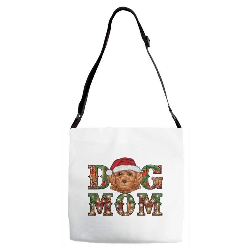 Christmas Toy Poodle Dog Mom Adjustable Strap Totes 4 Christmas Toy Poodle Dog Mom Adjustable Strap Totes - Image 2