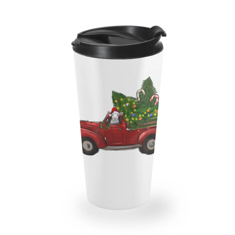 Christmas Farm Truck With Baby Sheep Travel Mug 4 Christmas Farm Truck With Baby Sheep Travel Mug - Image 2