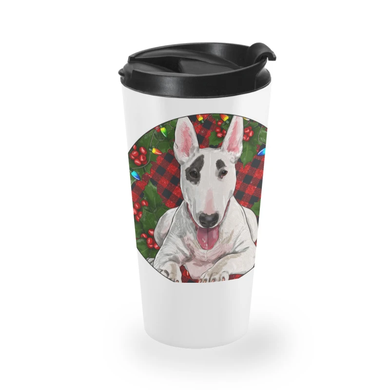 Christmas Bull Terrier Travel Mug 4 Christmas Bull Terrier Travel Mug - Image 2