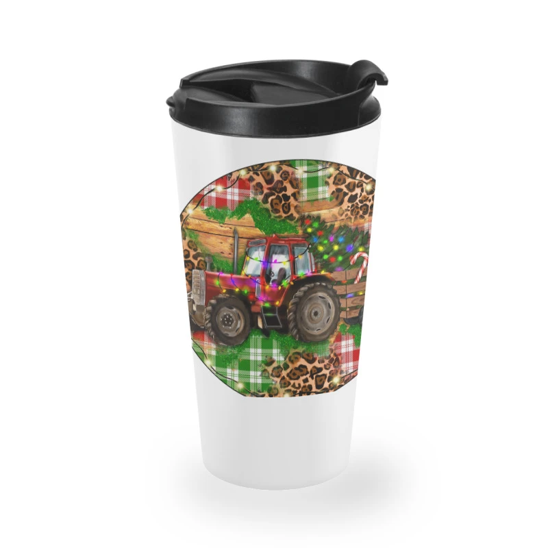 Christmas Farm Red Tractor Travel Mug 4 Christmas Farm Red Tractor Travel Mug - Image 2