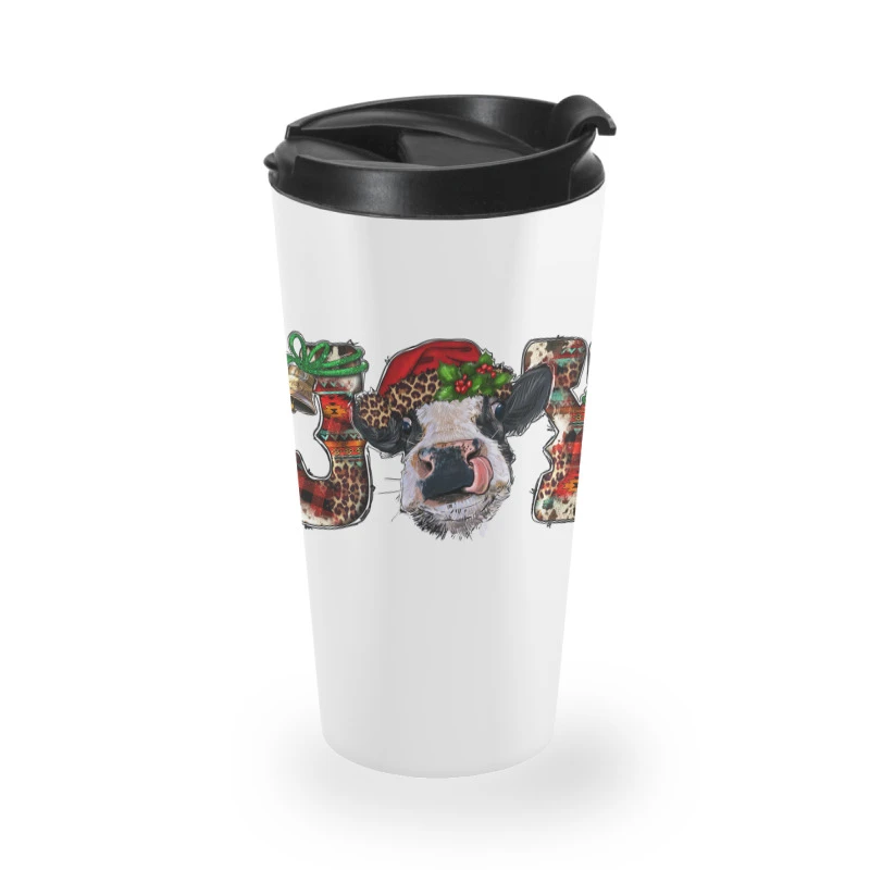 Christmas Joy Heifer Cow Travel Mug 4 Christmas Joy Heifer Cow Travel Mug - Image 2