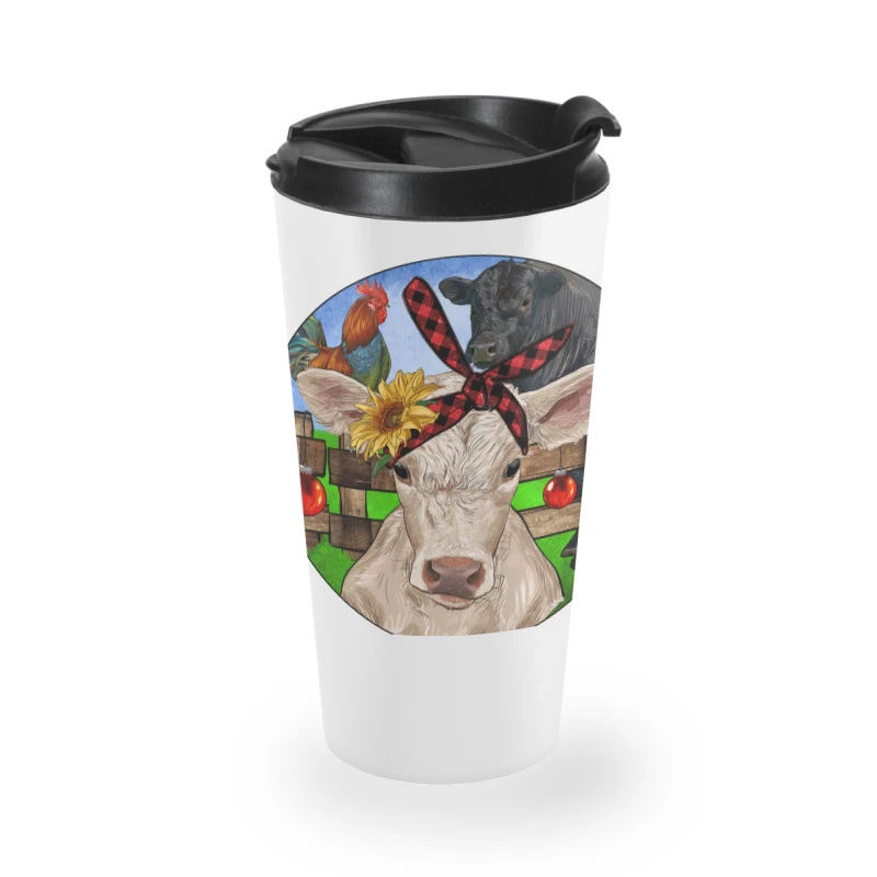 Christmas Charolais Calf Black Angus Bull And Roos Travel Mug 4 Christmas Charolais Calf Black Angus Bull And Roos Travel Mug - Image 2