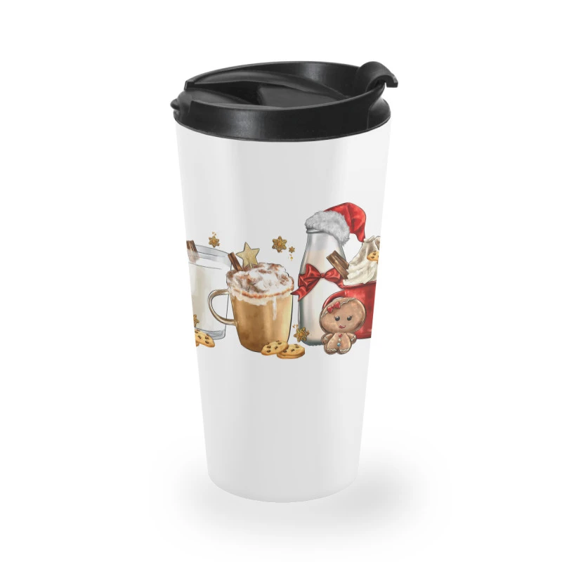 Christmas Milk And Cookie Latte Coffee Cups Travel Mug 4 Christmas Milk And Cookie Latte Coffee Cups Travel Mug - Image 2